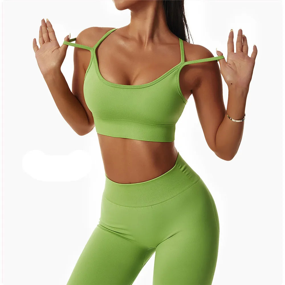 Yoga Sport Sets Fitness Sportwear Women 2 pieces Set Women's Tracksuit Sport Bra High Waist Leggings GYM Shorts Workout Clothes