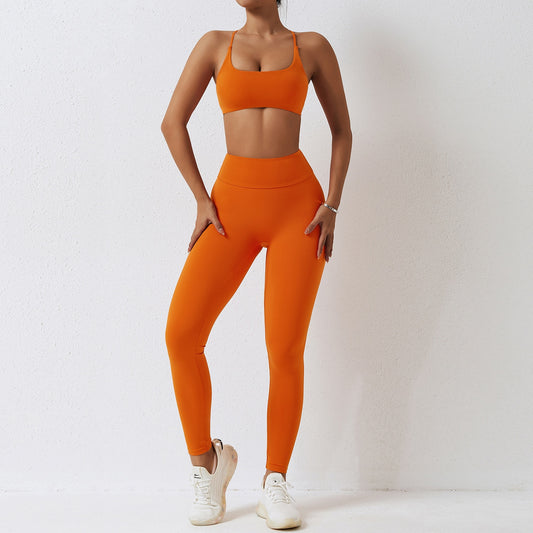 Yoga Set Women's 2-Piece Gym Clothes Push Up Clothing High Waist Leggings Fitness Shorts Sports Bra Workout Tracksuit Sportswear